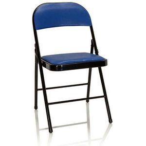 hJh-OFFICE Klappstuhl TUDELA, 803002, blau, aus Metall, gepolstert, Kunstlederbezug, bis 130kg