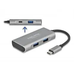 Delock Externer USB 3.2 Gen 2 USB Type-CTM Hub mit 3 x USB Typ-A und 1 x USB Type-CTM