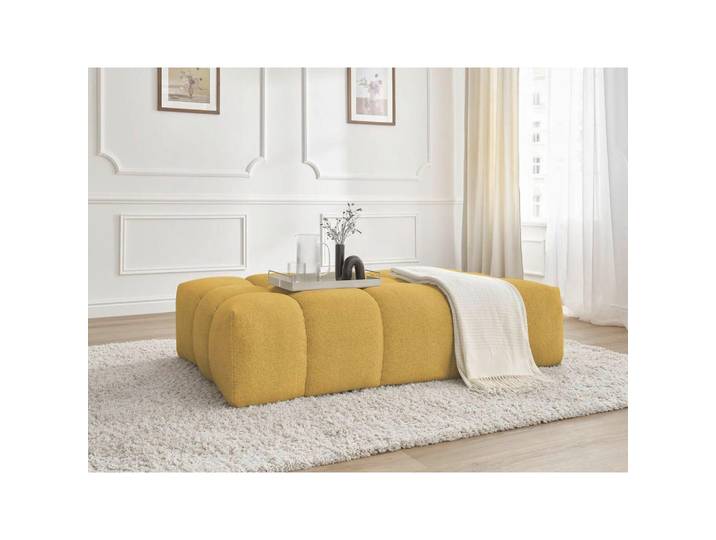 Hocker Everest, Gelb, Kunststoff, rechteckig, 166x40x100 cm, Wohnzimmer, Hocker, Sitzhocker