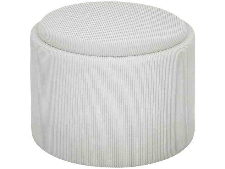 SITZHOCKER mit Stauraum 56 x 56 x 42 cm Cremeweiß