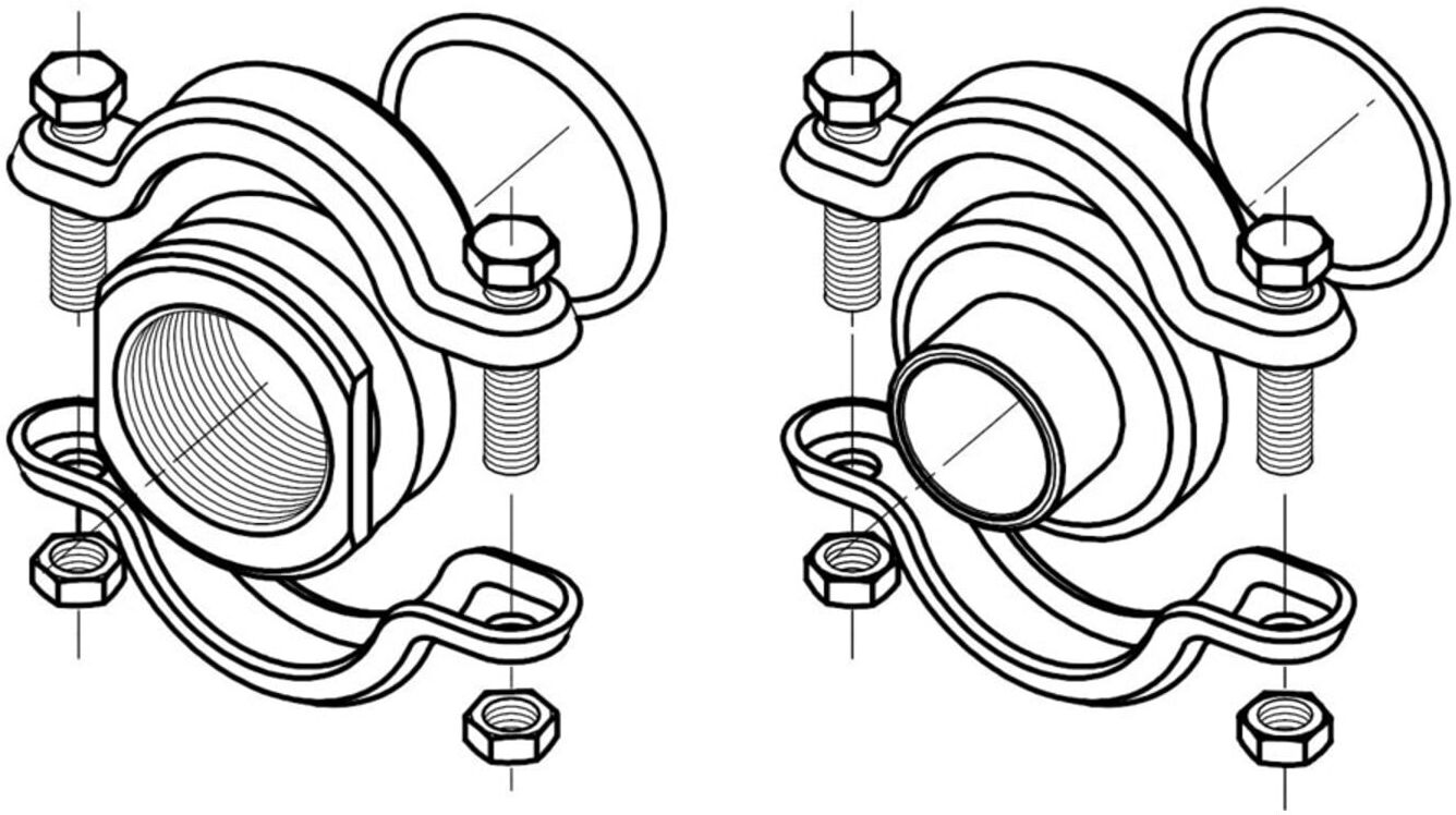 Grundfos FlexiClamp Anschluss CRN 1,-3,-5, Rp1, Viton, Innengewinde (405281)