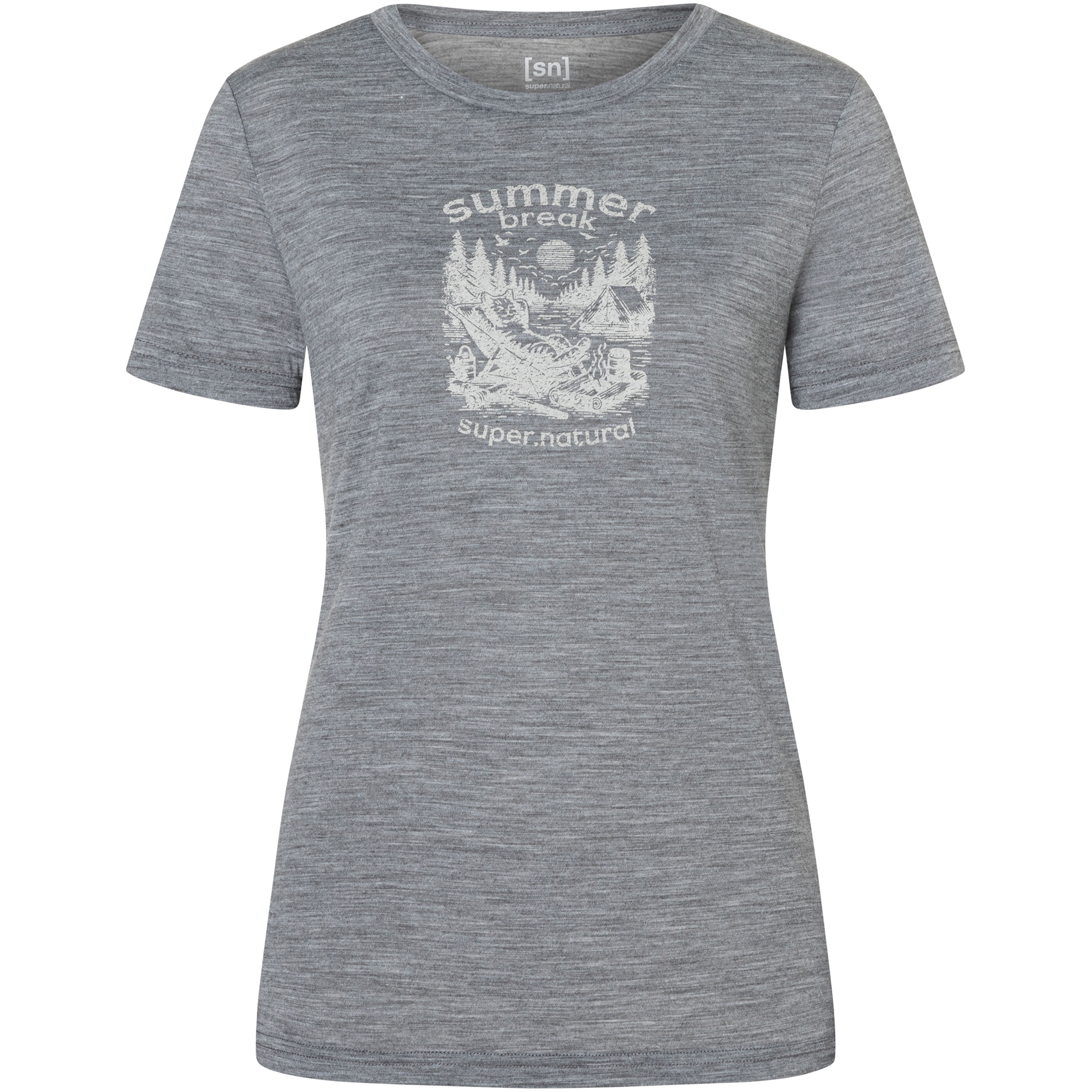 Super.Natural Summer Break Damen T-Shirts grau Größe L Lifestyle Hautfreundlich Merinowolle