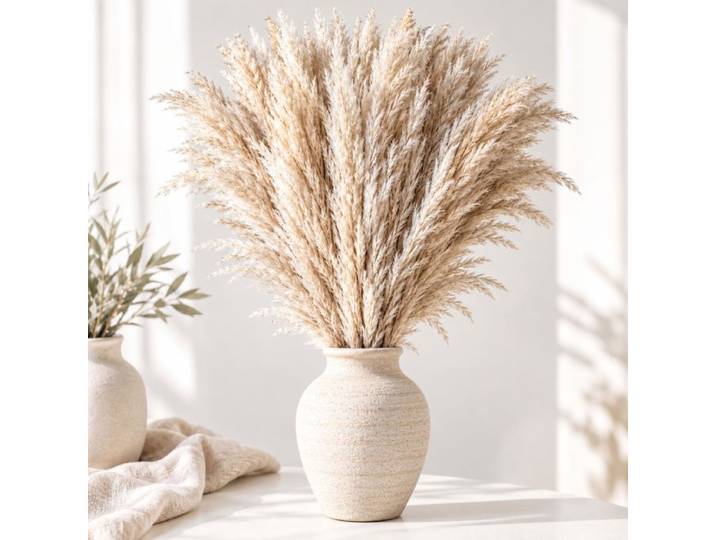 Relaxdays Herbe pampa 100 cm, lot de 10