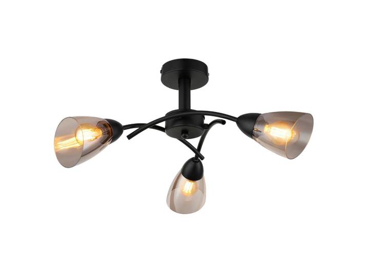 Globo Deckenleuchte Paula, Schwarz, Metall, Glas, 24 cm, CE, Lampen & Leuchten, Innenbeleuchtung, Deckenleuchten, Deckenleuchten