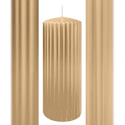 Wiedemann Kerzen Rillen Kerzen Sand 200 x Ø 80 mm, 4 Stück
