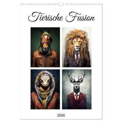 Tierische Fusion (Wandkalender 2026 DIN A3 hoch), CALVENDO Monatskalender