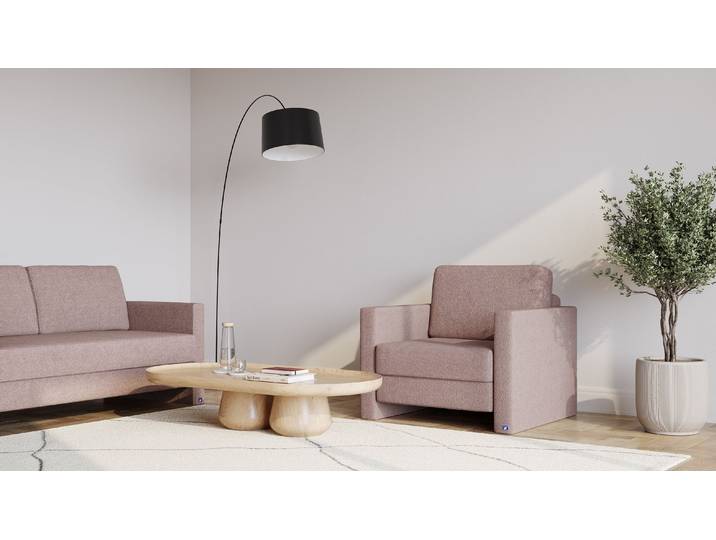 BRUNO Schlafsessel 70cm in Pink Blush Rosa praktische Größe stabiles Massivholz & Boxspringkomfort