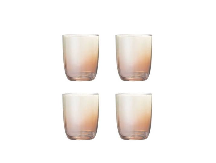 Trinkgläser Noemi – Glas in Bronze mit Perlmuttrand (4er-Set) - Bronze - Luxusbetten24