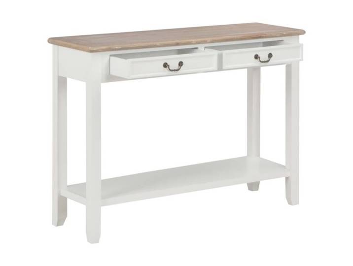 Table console Blanc - Bois80 - 110x35x80 cm - Meuble de salon - Classique - Intemporel