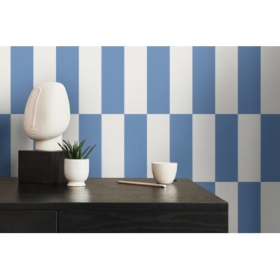 Vliestapete LIVING WALLS "LIMITED – Schachbrett Karo", blau, B:0,53m H:0m L:10,05m, Vlies, Tapeten, Großes Schachbrettmuster mit klarer Colorblocking-Optik