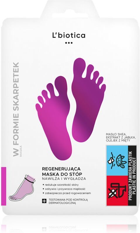 L’biotica Masks masque régénérant pieds forme de chaussettes 32 ml