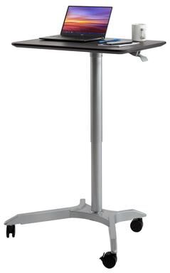Seville Classics "airLIFT XL 28"" Pneumatic Height Adjustable Sit-Stand Mobile Laptop Computer Desk Cart"