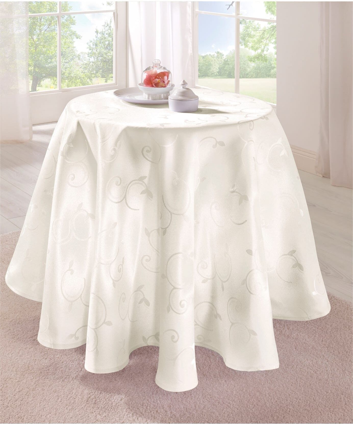 Tischdecke DOHLE Gr. 1, beige (ecru), B:80cm L:80cm, Tischdecken, Tischdecke ecru B/L: 80cm x 80cm, eckig