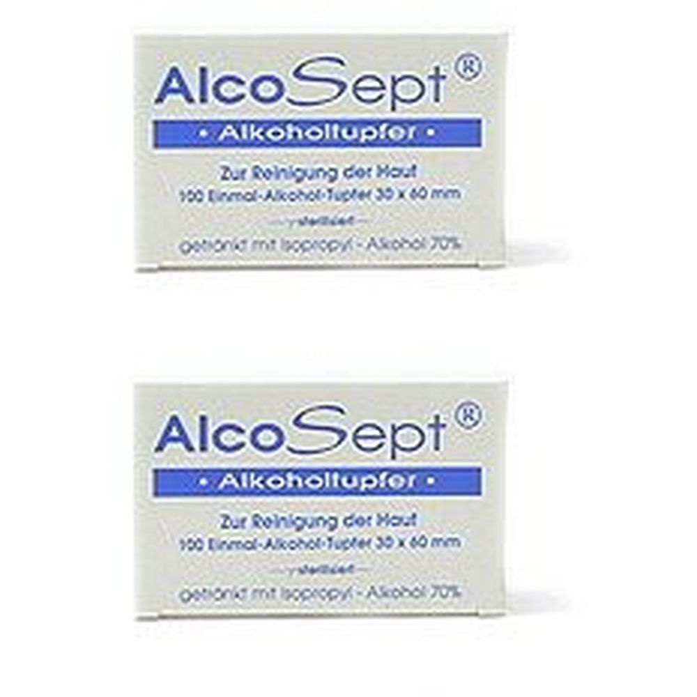 Alkoholtupfer Alcosept 2x 2x100 St Stäbchen