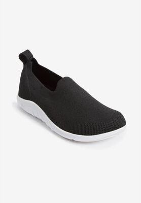 Women's The Ivan Arch Slip On Flat by Comfortview in Black (Size 10 M)