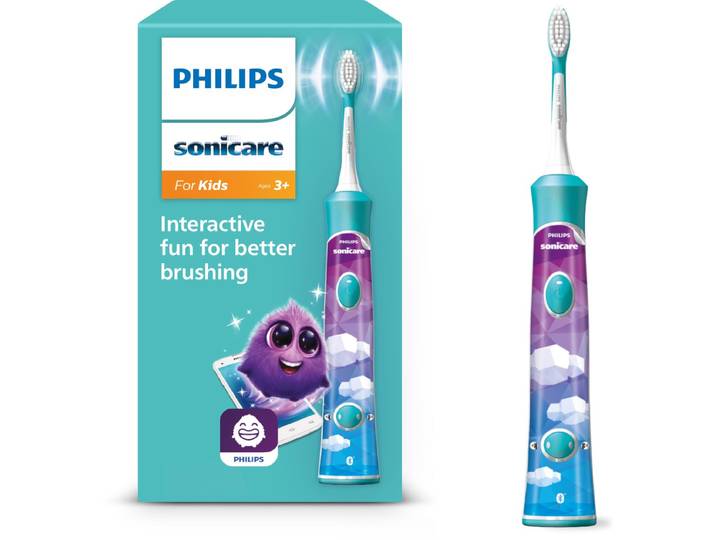 Philips Sonicare for kids - Elektrische Tandenborstel voor kinderen - Blauw - incl. extra opzetborstel - HX6322/04
