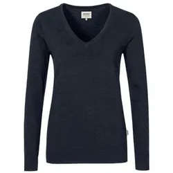 Damen V-Pullover Merino-Wool 134, tinte, Größe M - tinte - M