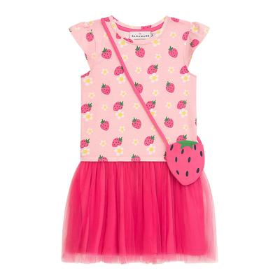 Tüllkleid DANAMADE "DANAMADE Dresses DMINA", Mädchen, Gr. 98, rosa (pink), Oberteil: 95% Baumwolle, 5% Elasthan. Rock: 100% Polyester. Futter: 100% Polyester, Kleider