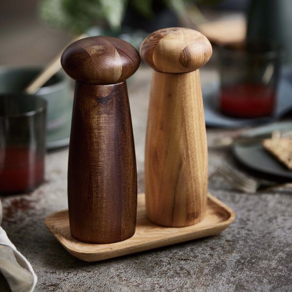 Aida Raw Teak Kværnesæt M/bakke
