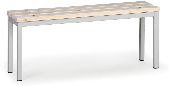 B2B Partner Umkleidebank mit Latten-Sitz, Länge 1000 mm, grau