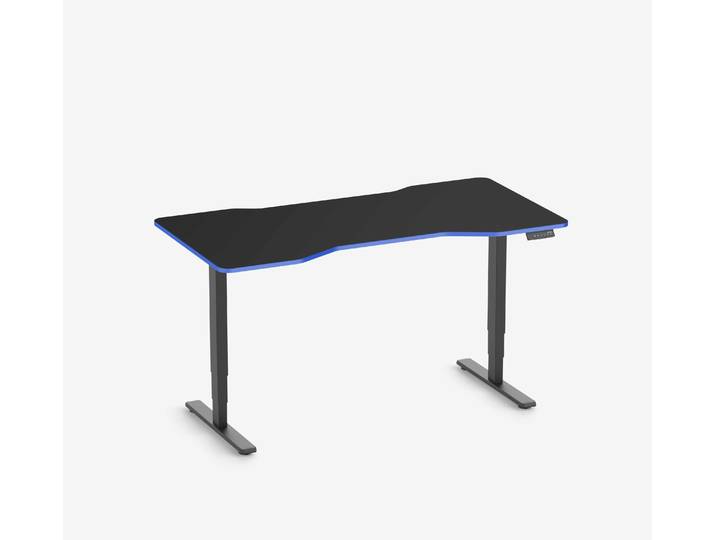 FOKUS Gamingschreibtisch Schwarz 160x80 Cockpit Royal Blue