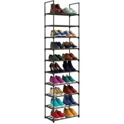 Relaxdays Schuhregal Stecksystem Metall Schwarz