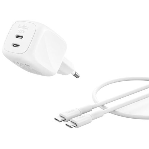 BELKIN BOOSTCHARGE 50W DUAL USB-C LADE POWER DELIVERY UND PPS INKL. 1M