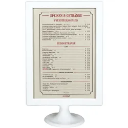 1x Tischaufsteller aus ABS weiss A5