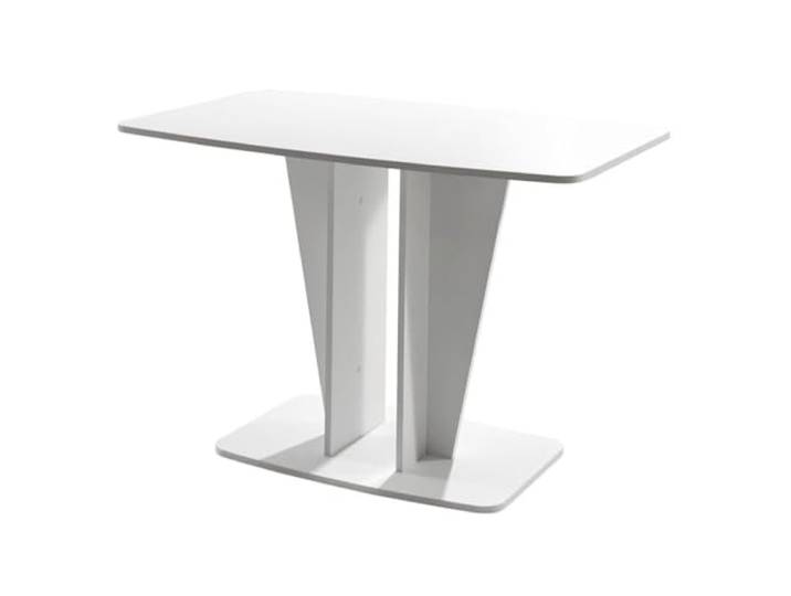 Rodnik Esstisch Polaris 110x70 cm, Säulentisch platzsparend kompakter Esszimmertisch mit abgerundeten Ecken, modern, elegant (Weiß)