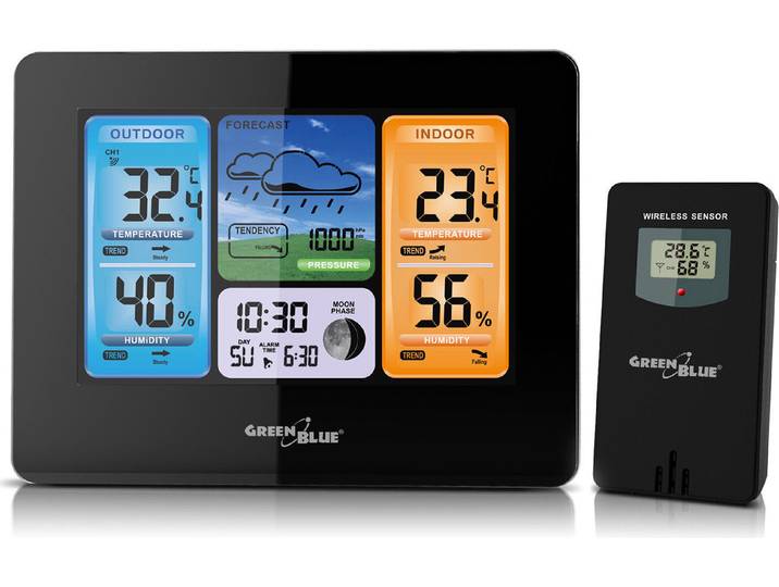 Greenblue GB526 digital weather station Black Battery