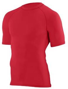 Augusta Sportswear AG2600 Athletic Hyperform Compression Top in Red size 2XL   Polyester Blend 2600