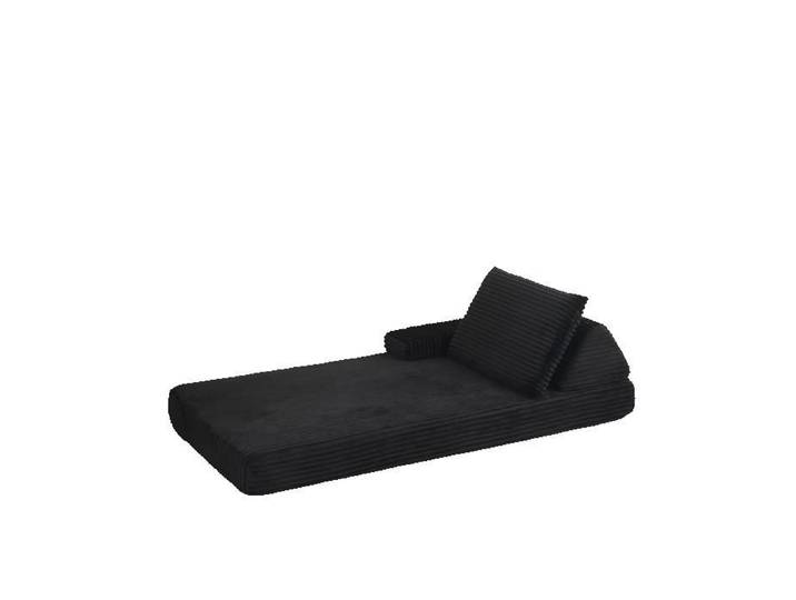 Canapé modulable compressé 211 5 cm en corduroy noir dossier triangulaire accoudoirs amovibles JOINERY