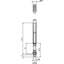 Treibriegelstange 1109,gefedert,Ø10x1.500mm,vz,M6