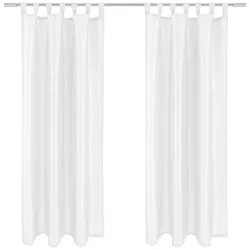 Arsvita 2er Pack Gardine Blickdicht Alessia mit Schlaufen 140x245cm weiß