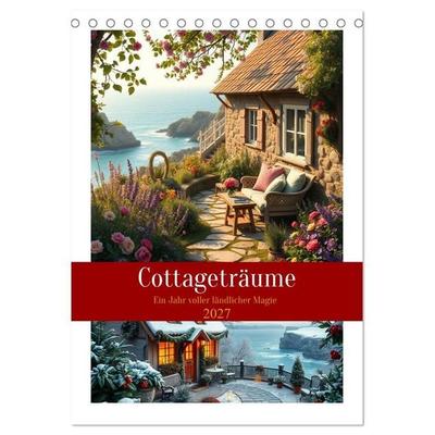 Cottageträume - Ein Jahr voller ländlicher Magie (Tischkalender 2027 DIN A5 hoch), CALVENDO Monatskalender