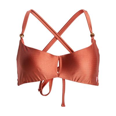 Bügel-Bikini-Top ROXY "Beachside Bohemia UW Dcup", Damen, Gr. S, Cup B, braun (ginger spice), Obermaterial: 84% Nylon, 16% Elasthan., Bikini-Oberteile