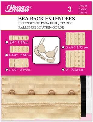 Plus Size Women's Bra Extenders - 3 or 4 hooks by Brazabra in Asst