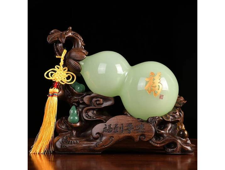 Feng Shui Jade Fortune gourde artisanat haute qualité salon armoire à vin décorations d'entrée