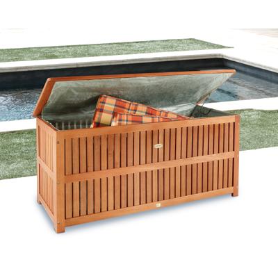 Auflagenbox GARDEN PLEASURE, braun, B:130cm H:58cm T:55cm, Massivholz, Aufbewahrungsboxen, Eukalyptusholz, BxTxH: 130x55x58 cm