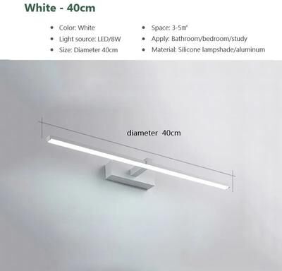 Uplift Picks LumaGlow Waterproof LED Bathroom Mirror Light white (40 Cm) natural White