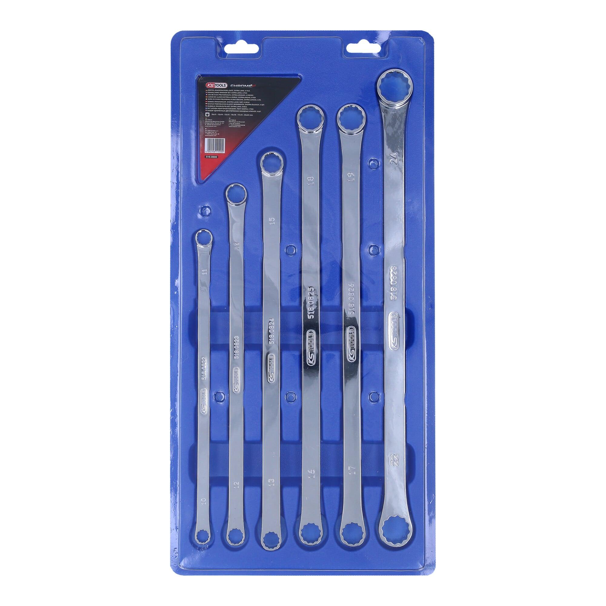 KS Tools CHROMEplus Doppel-Ringschlüssel-Satz, XL, 6-tlg. (518.0800)