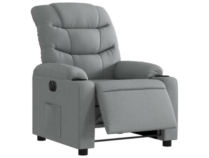 vidaXL Relaxsessel Elektrisch Hellgrau Stoff
