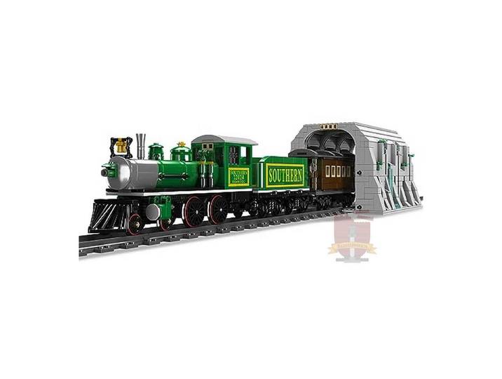 Mould King 12024 - 440 Dampflokomotive mit Tunnel (Mould King) Klemmbausteine Spielbausteine