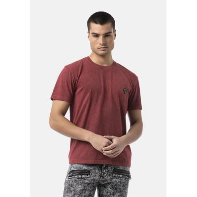 T-Shirt CIPO & BAXX "CT808", Herren, Gr. S, burgundy, 100% Baumwolle, unifarben, regular fit, Rundhals, Shirts T-Shirt, Charakteristische Waschung (Yıkama)