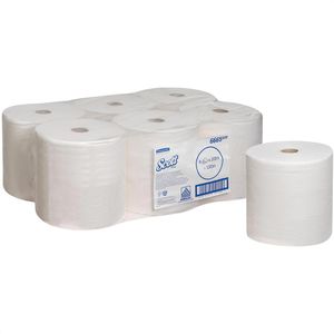 Scott Handtuchrollen Performance, 6665, 1-lagig, weiß, 20cm x 200m, 6 Rollen