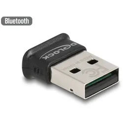 DeLOCK USB Bluetooth 5.0 Adapter Klasse 1 im Micro Design - Reichweite bis zu 100 Meter