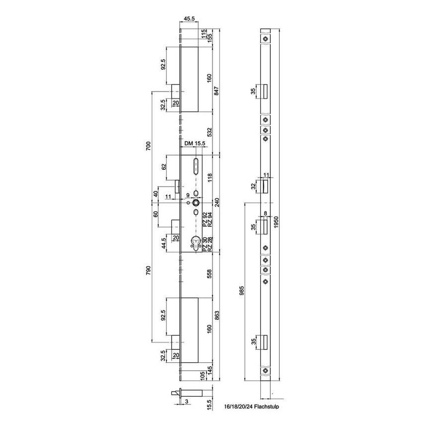 MSL Mehrpunkt-Verriegelungen FlipLock 23421 Basis (14401206)