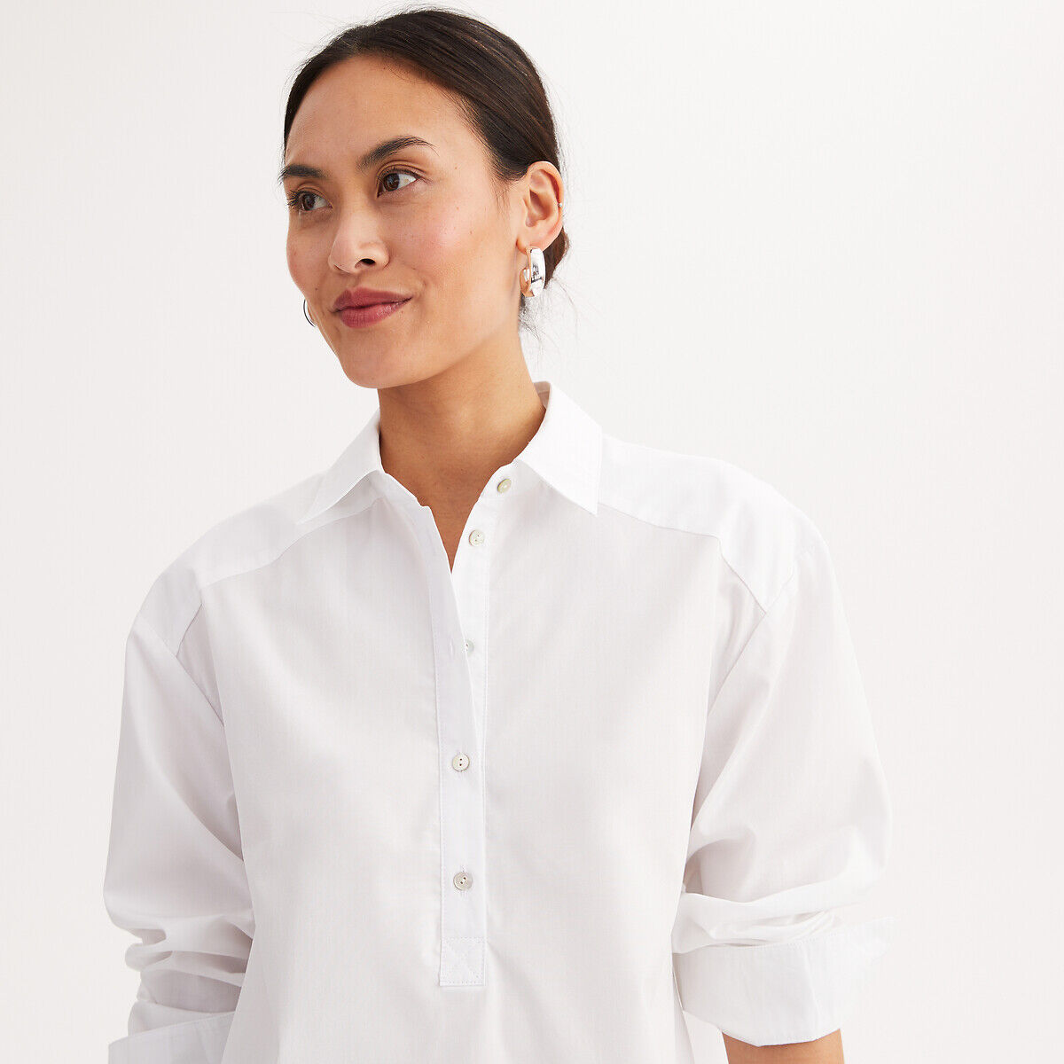 ANNE WEYBURN Chemise tunique, manches longues, en pur coton