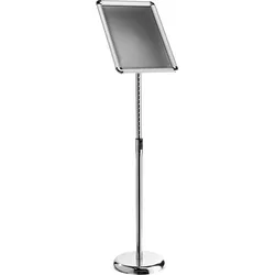 SPRINTIS Infoständer DIN A4 höhenverstellbar, Präsentationsständer beliebig drehbar, Aluminium, silber, Aluminium, Stahl