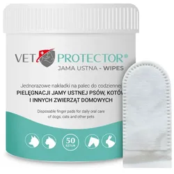 VET PROTECTOR® MUNDHIGIENE – WIPES: Fingerüberzüge für die Mundhygiene bei Hunden, Katzen und anderen Haustieren, 50 Stück